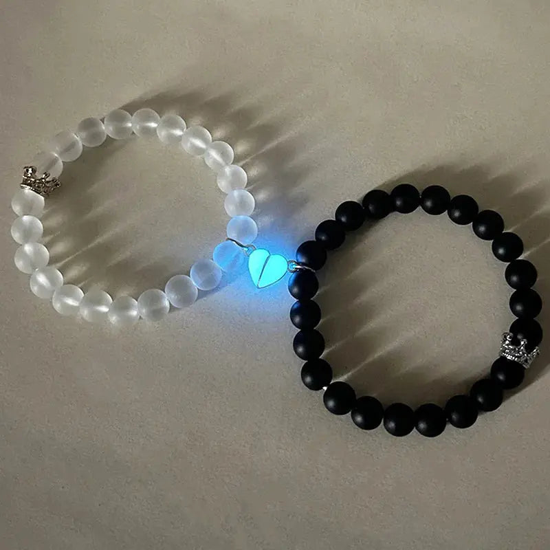 Glowing Heart Couple Bracelets 2Hearts