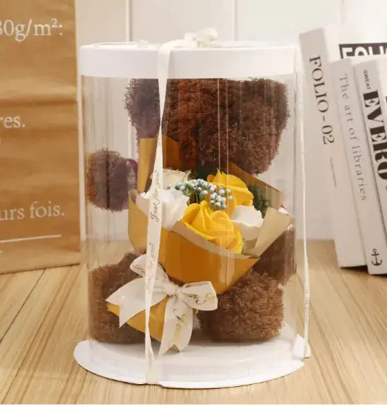 Bear with Flower Gift Box 2Hearts