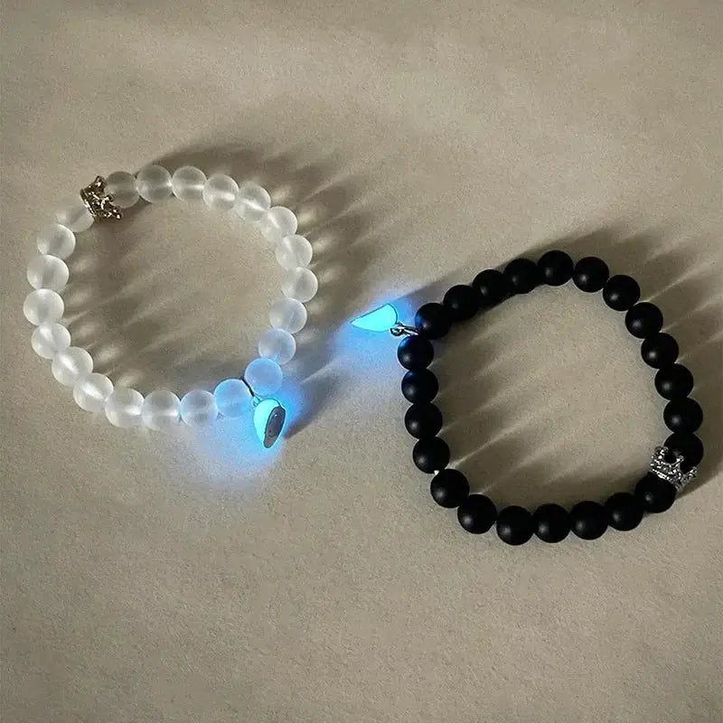 Glowing Heart Couple Bracelets 2Hearts