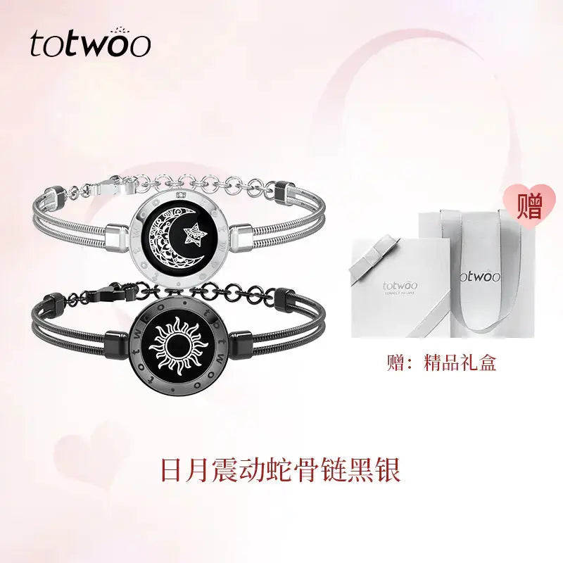 Totwoo Smart Bracelet with Flash & Vibration for Couples 2Hearts