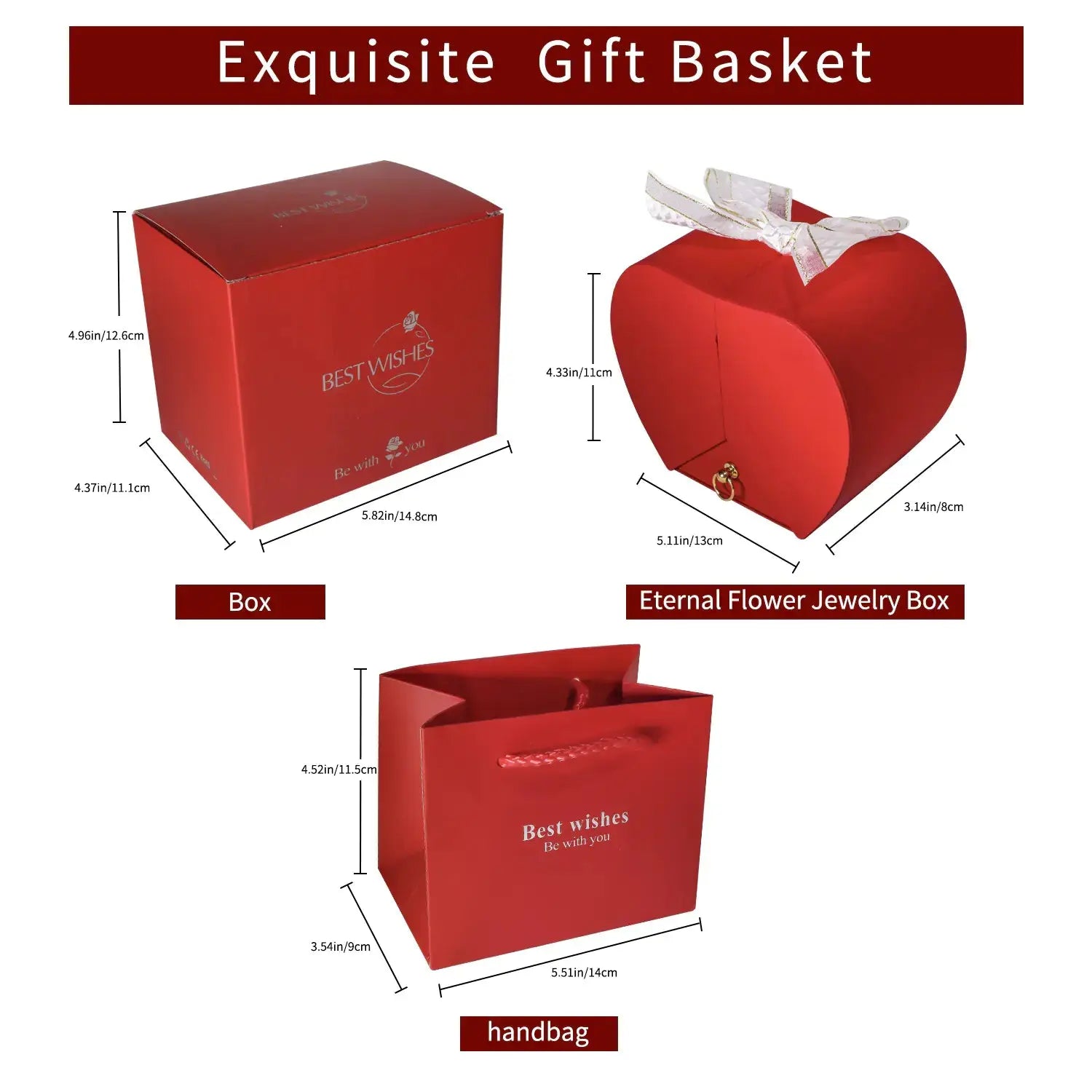 Amazon Preserved Flower Jewelry Box with Necklace 2Hearts