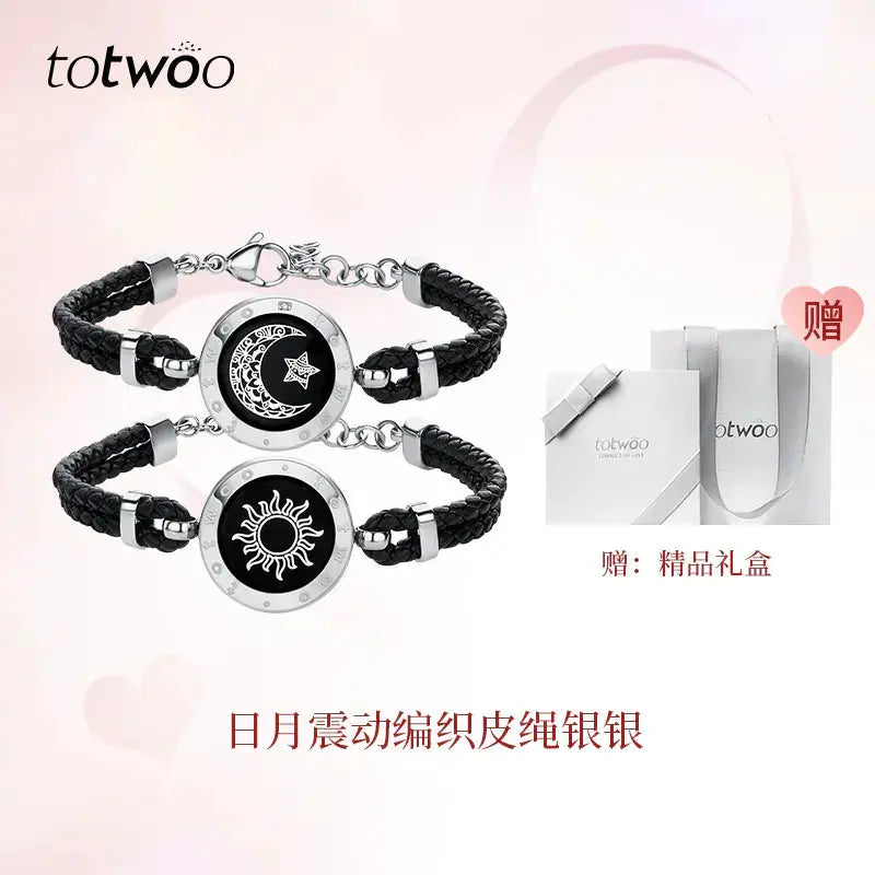 Totwoo Smart Bracelet with Flash & Vibration for Couples 2Hearts