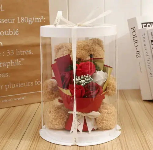 Bear with Flower Gift Box 2Hearts