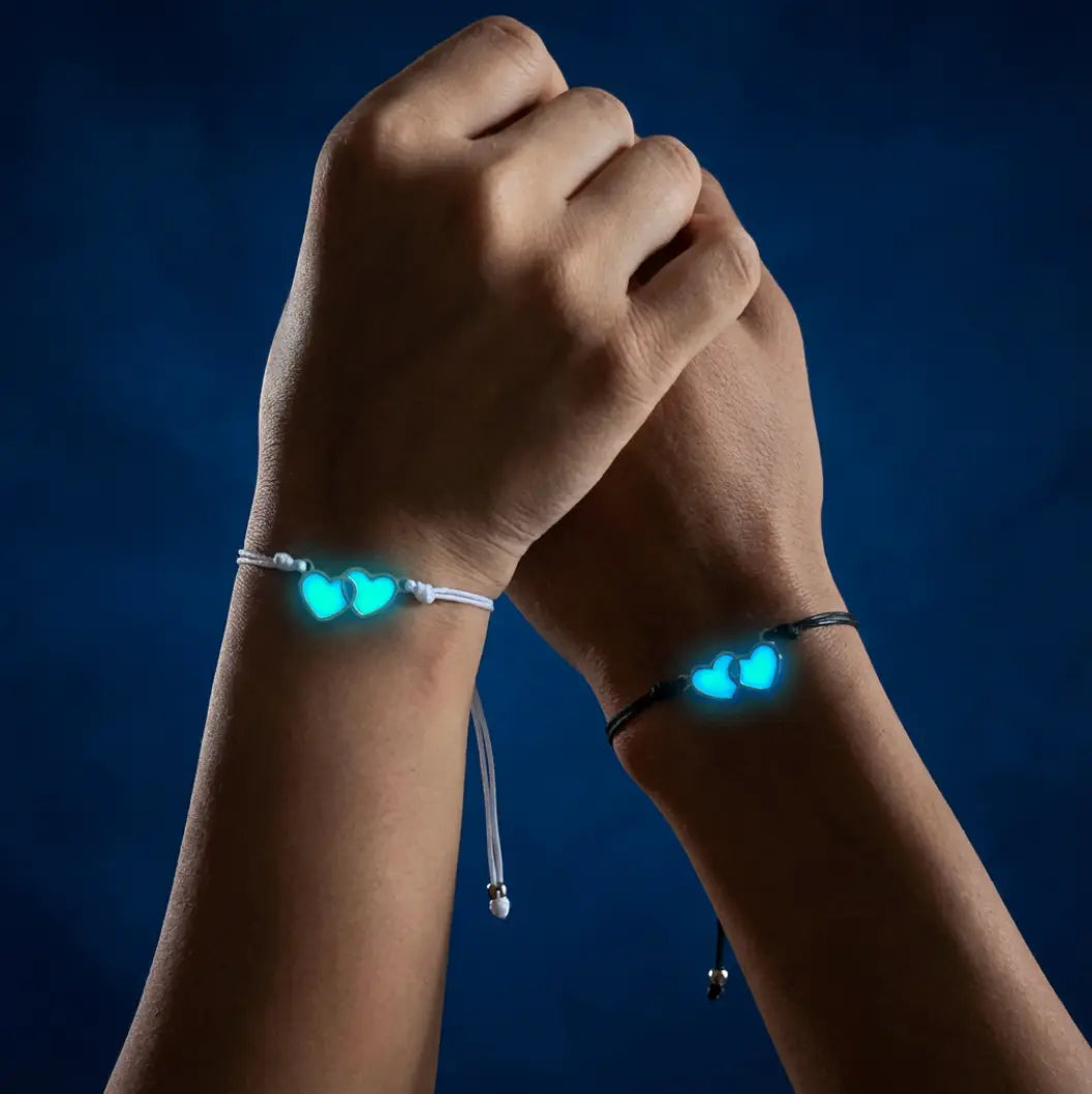 Luminous Couple Heart-to-Heart Love Bracelet 2Hearts