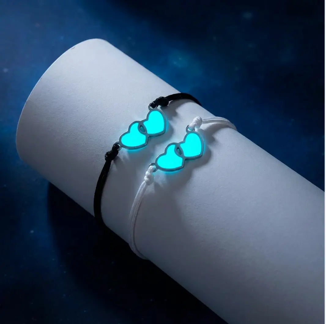 Luminous Couple Heart-to-Heart Love Bracelet 2Hearts