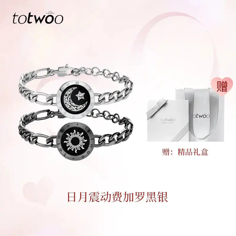 Totwoo Smart Bracelet with Flash & Vibration for Couples 2Hearts
