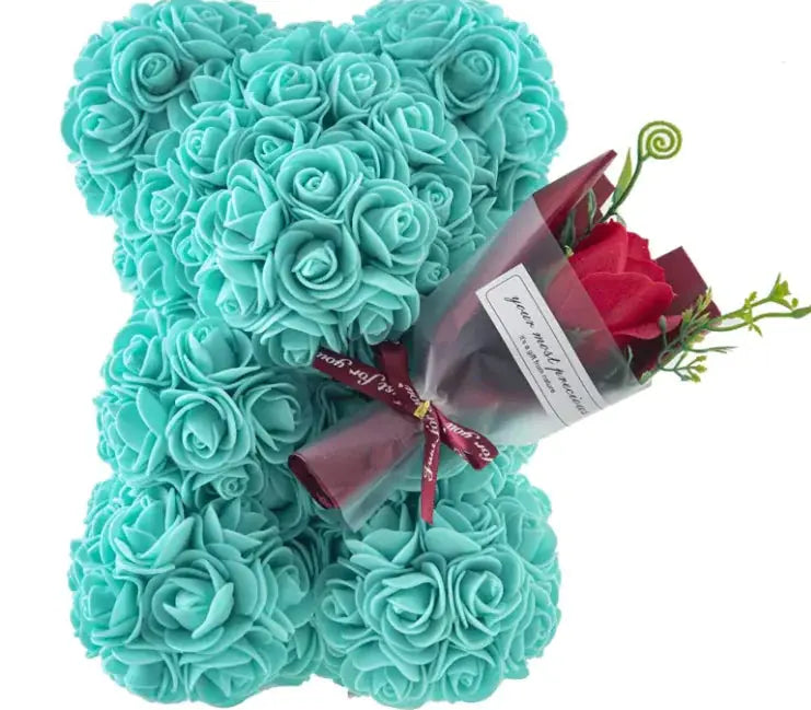 Rose Bear Preserved Fresh Flower Birthday Gift 2Hearts