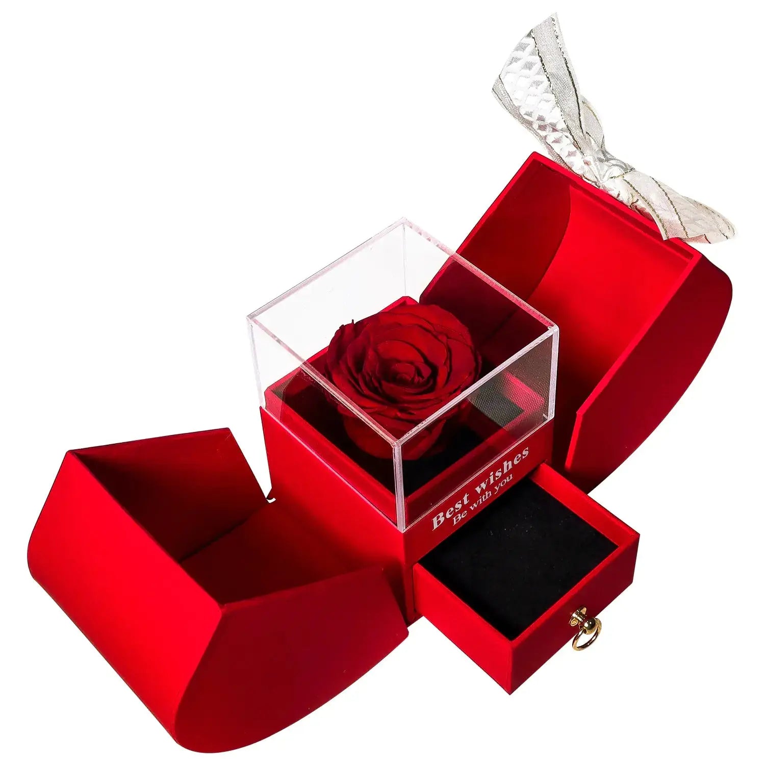 Amazon Preserved Flower Jewelry Box with Necklace 2Hearts