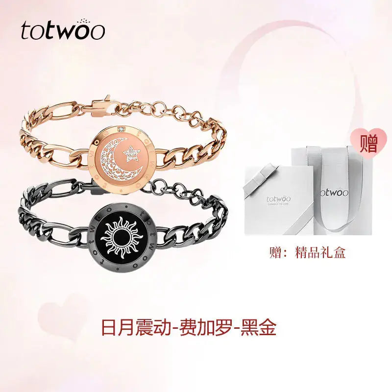 Totwoo Smart Bracelet with Flash & Vibration for Couples 2Hearts