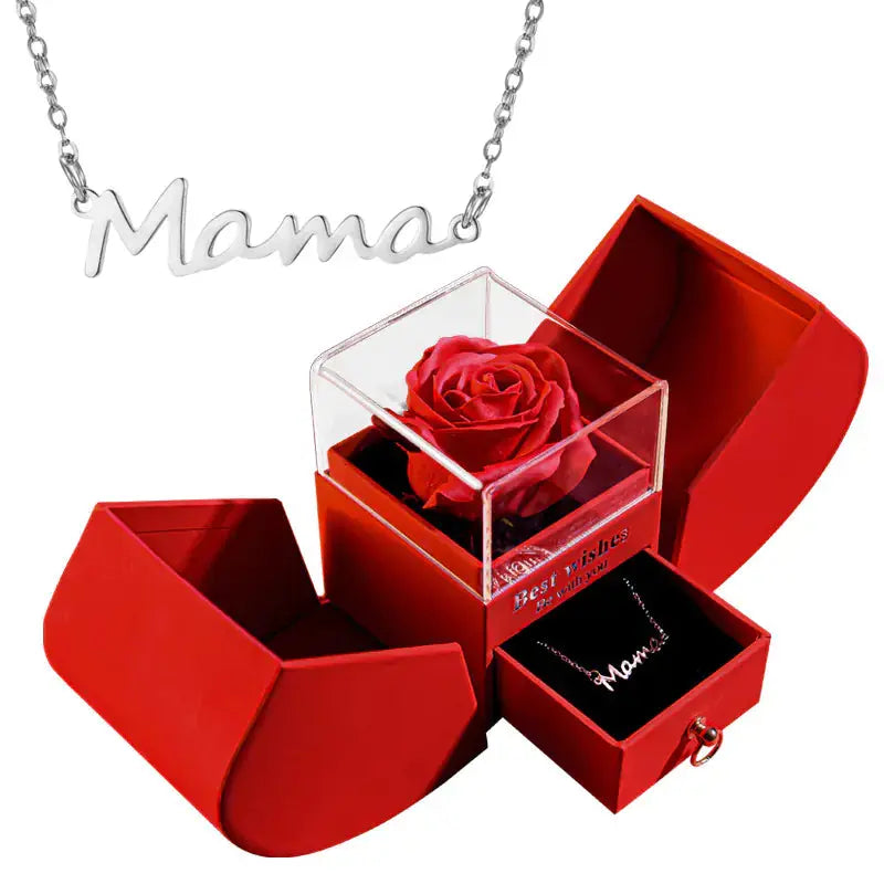 Amazon Preserved Flower Jewelry Box with Necklace 2Hearts
