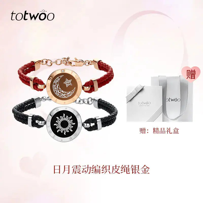 Totwoo Smart Bracelet with Flash & Vibration for Couples 2Hearts