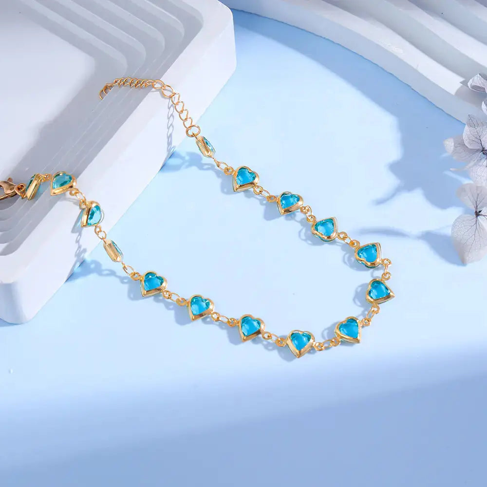 Candy Color Heart Beaded Bracelet 2Hearts