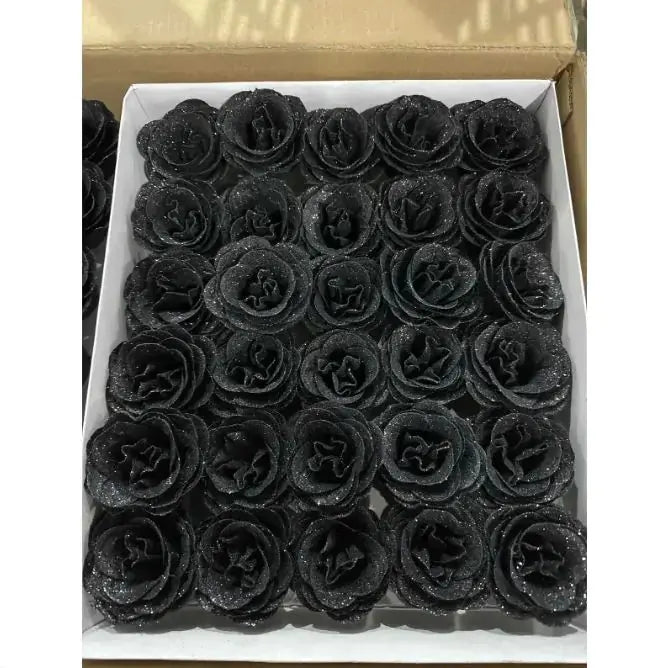 Artificial Glittering Flower Rose Bouquet 2Hearts